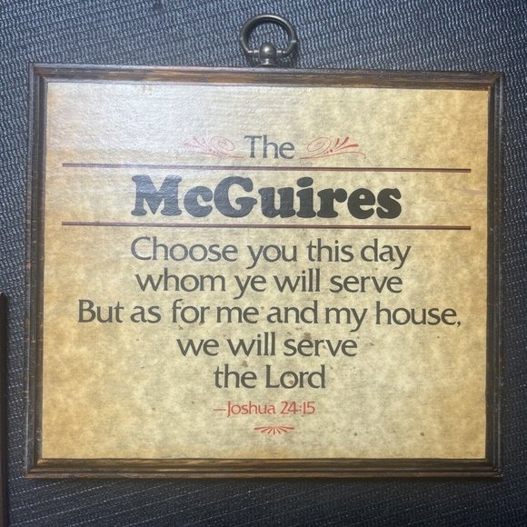 McGuire Lot Of 2- Personalized Family Last Name Sign Custom Coat Of Arms Verse - Picture 5 of 9